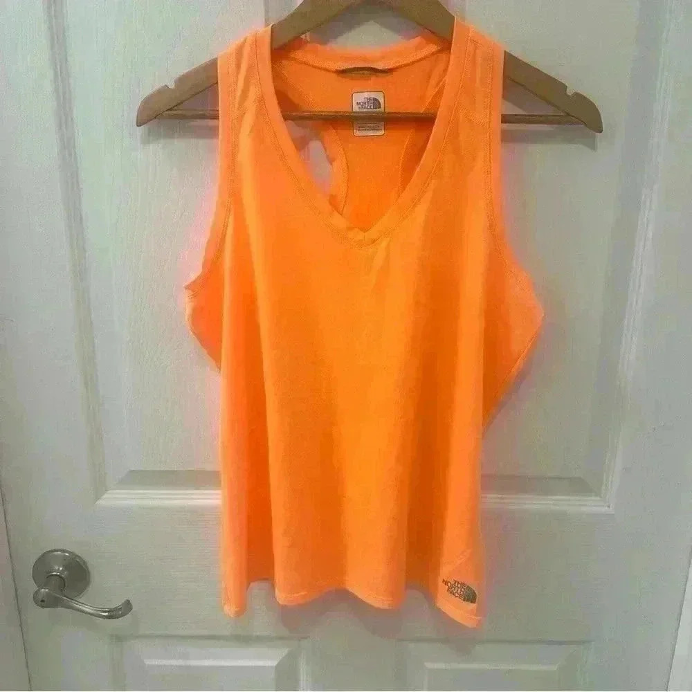 The North Face Ladies Bright Orange RazorBack Sleeveless Tank Top size Medium